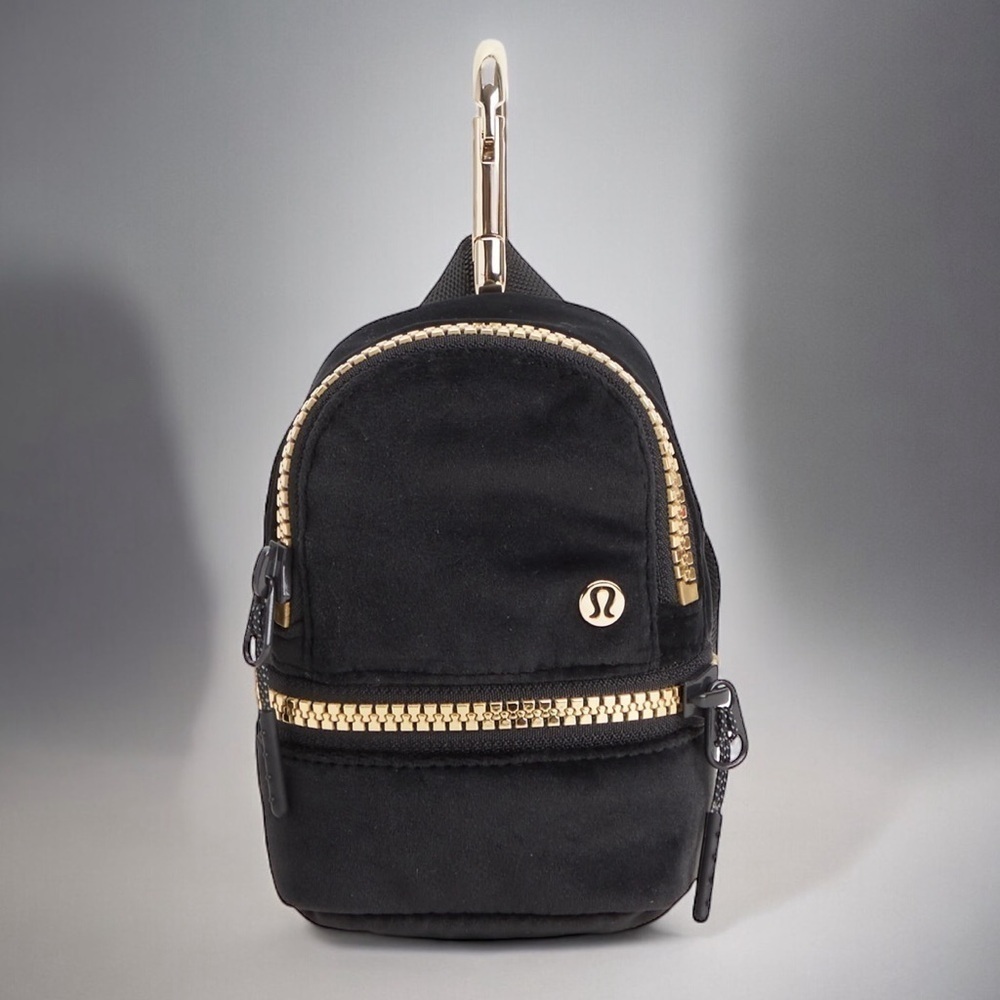 NWT City Adventurer Backpack ***Nano Black Plush Velour Gold Hardware RARE